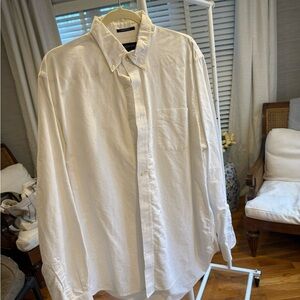 Lands' End White Casual Button Down Shirt